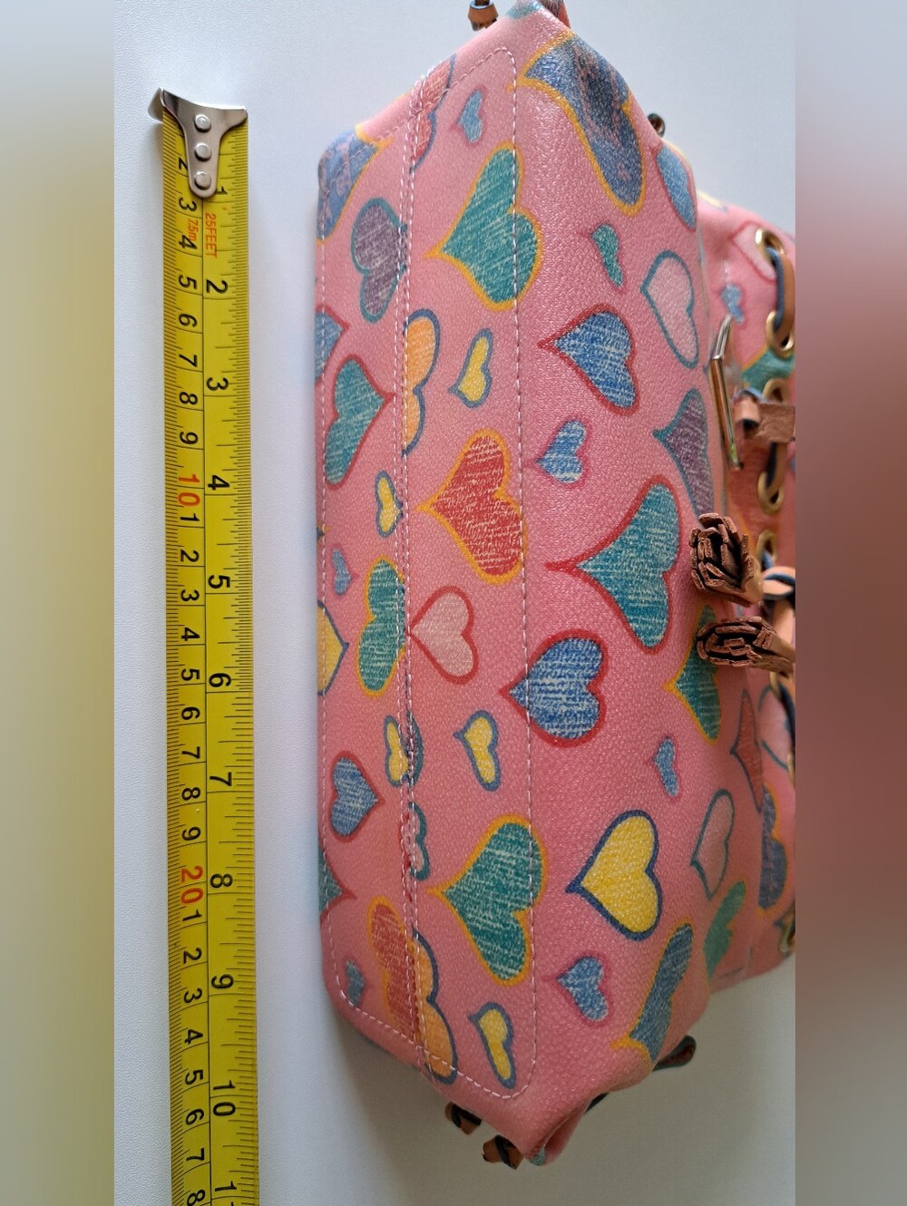 Vintage Dooney & Bourke Crayon Hearts Tiny Tassel Tote - Picture 16 of 16